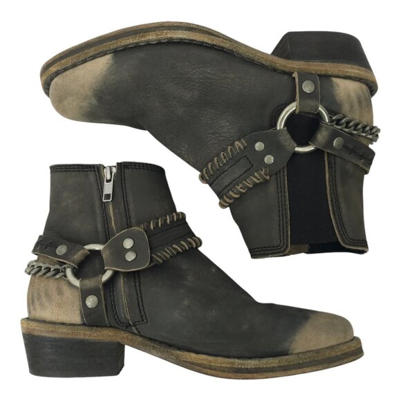 Free People Stony Desert Ankle Boot Womens 6.5 Harness Leather Western Booties - Picture 5 of 16